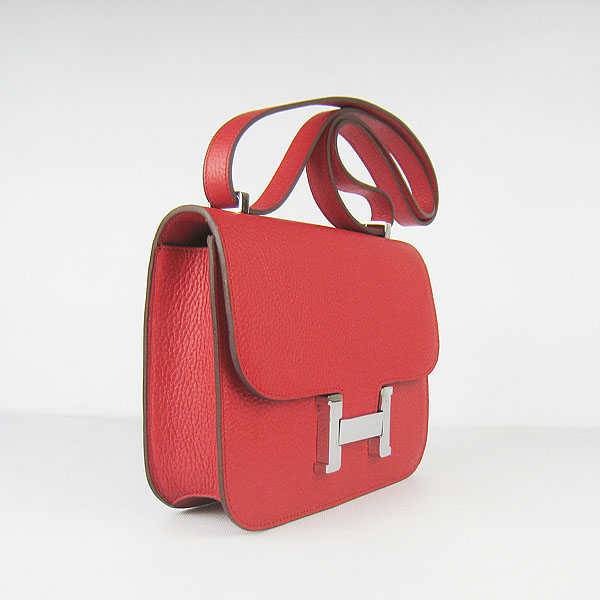 7A Hermes Oxhide Leather Message Bag Red H017